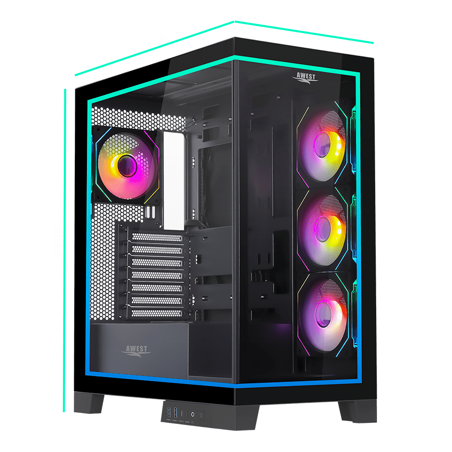 کیس گیمینگ اوست GT-AQ16-MB — نمای نزدیک 7