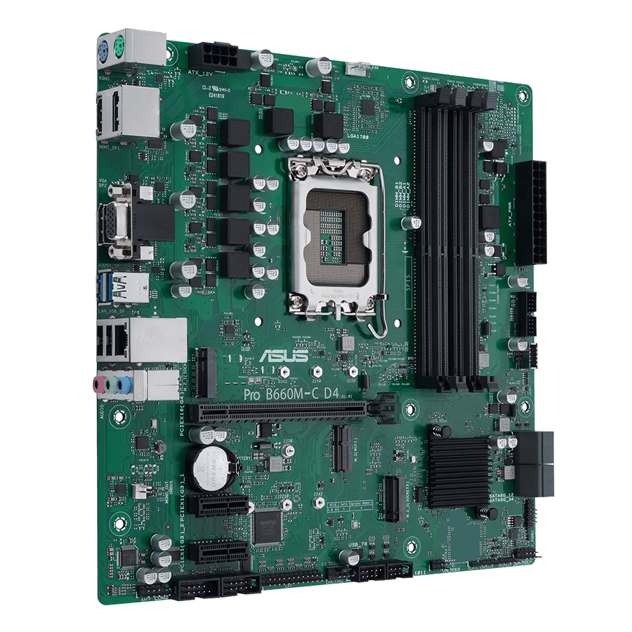 ASUS Motherboard Pro B660M-C D4-CSM — Close-up 1