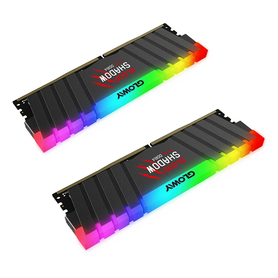 رم گلووی BLOOD SHADOW 3200MHz DDR4 ظرفیت 16 گیگابایت — نمای نزدیک 3