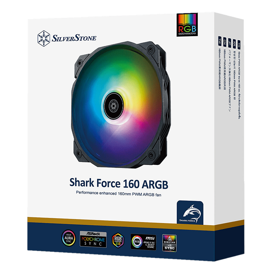 Case Fan SilverStone Shark Force 160 ARGB — Close-up 6