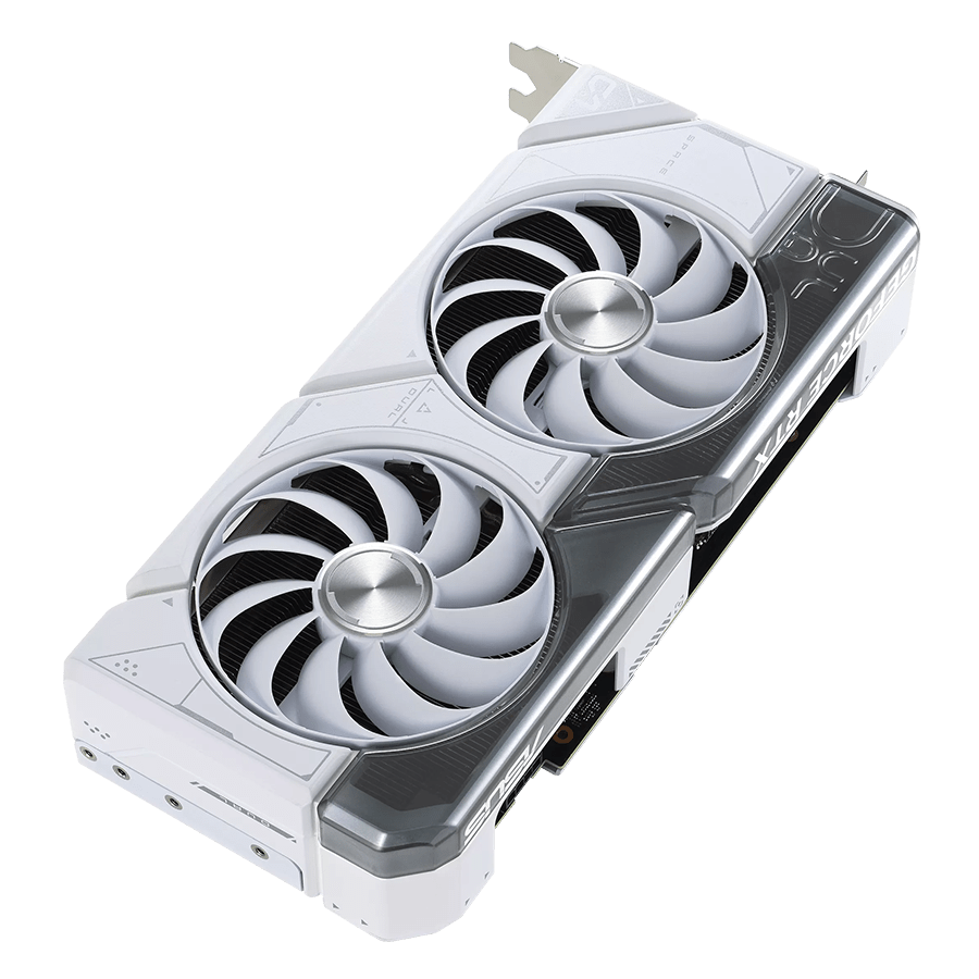 ASUS Graphics Card DUAL RTX 4070 12GB GDDR6X White Edition — Close-up 1