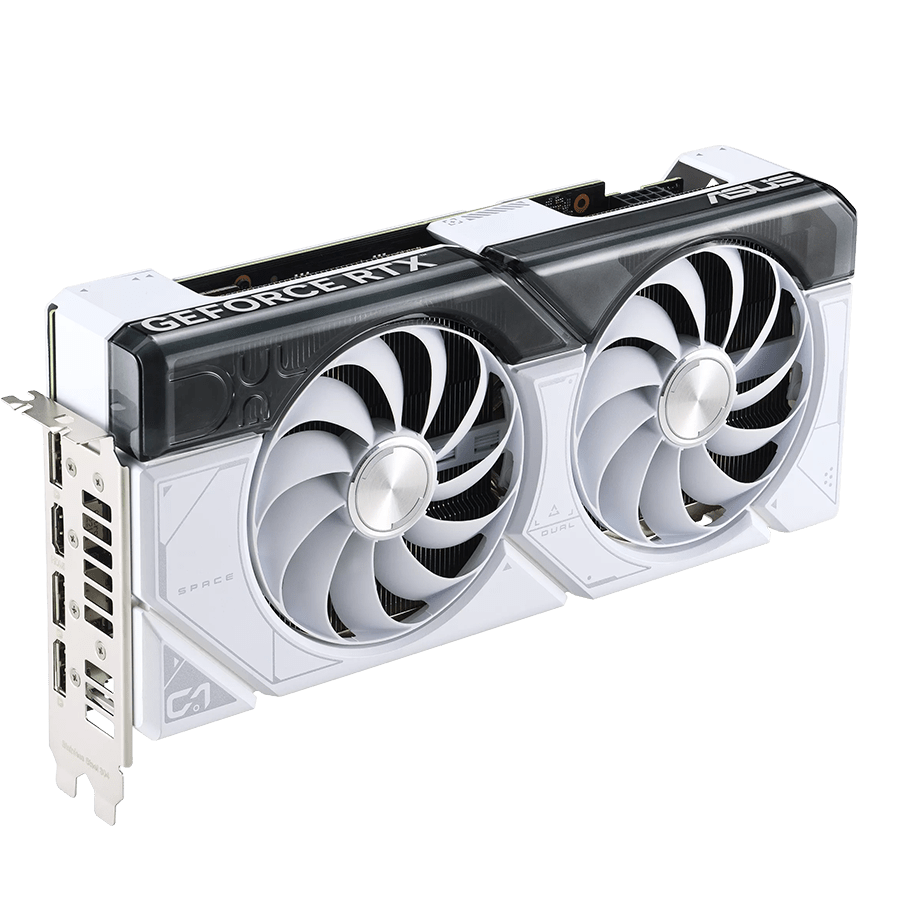 ASUS Graphics Card DUAL RTX 4070 12GB GDDR6X White Edition — Close-up 3